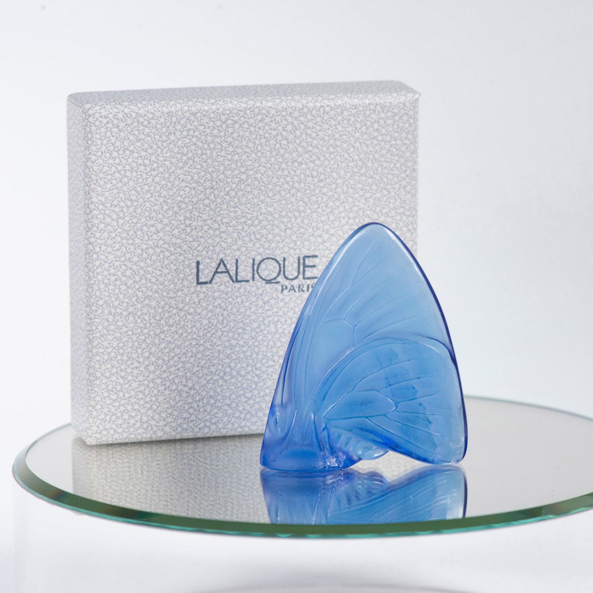 Lalique Crystal Figurine, Blue Butterfly - Bild 8 aus 10
