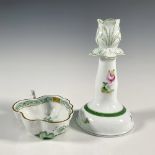 2pc Herend Porcelain Candlestick Holder and Bowl