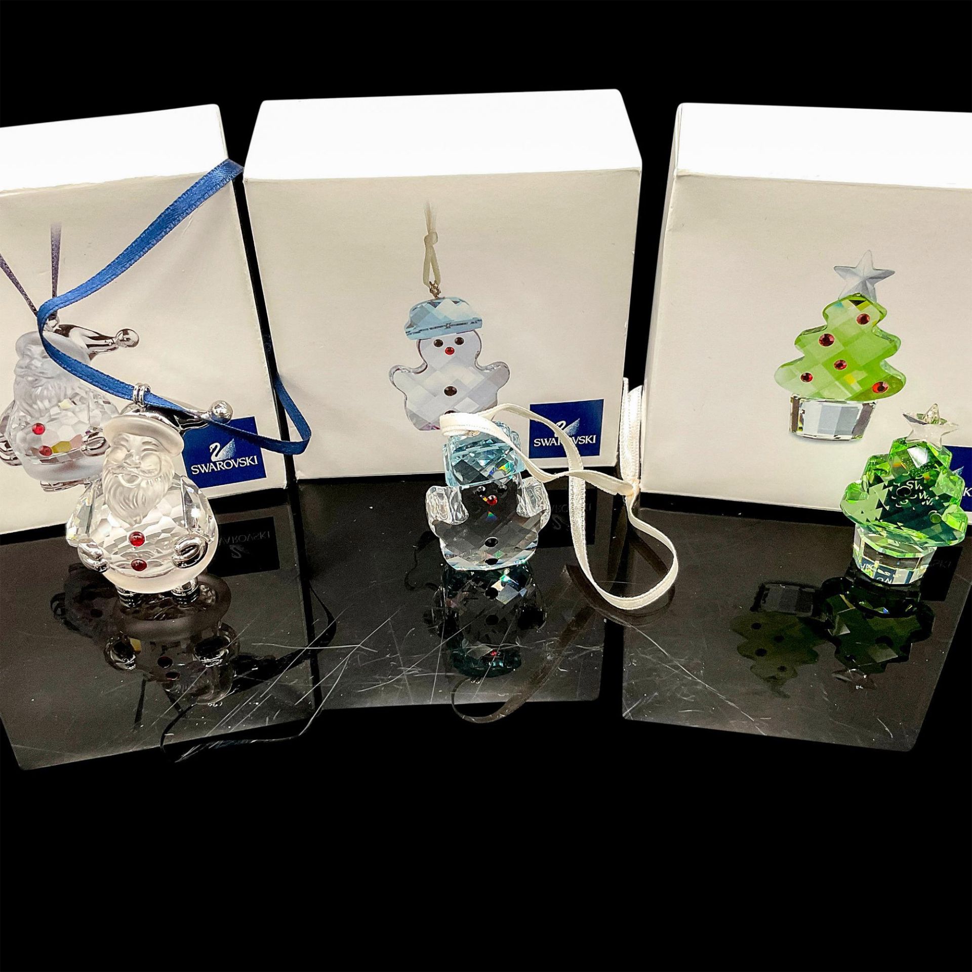 3pc Swarovski Crystal Holiday Ornaments - Image 2 of 2