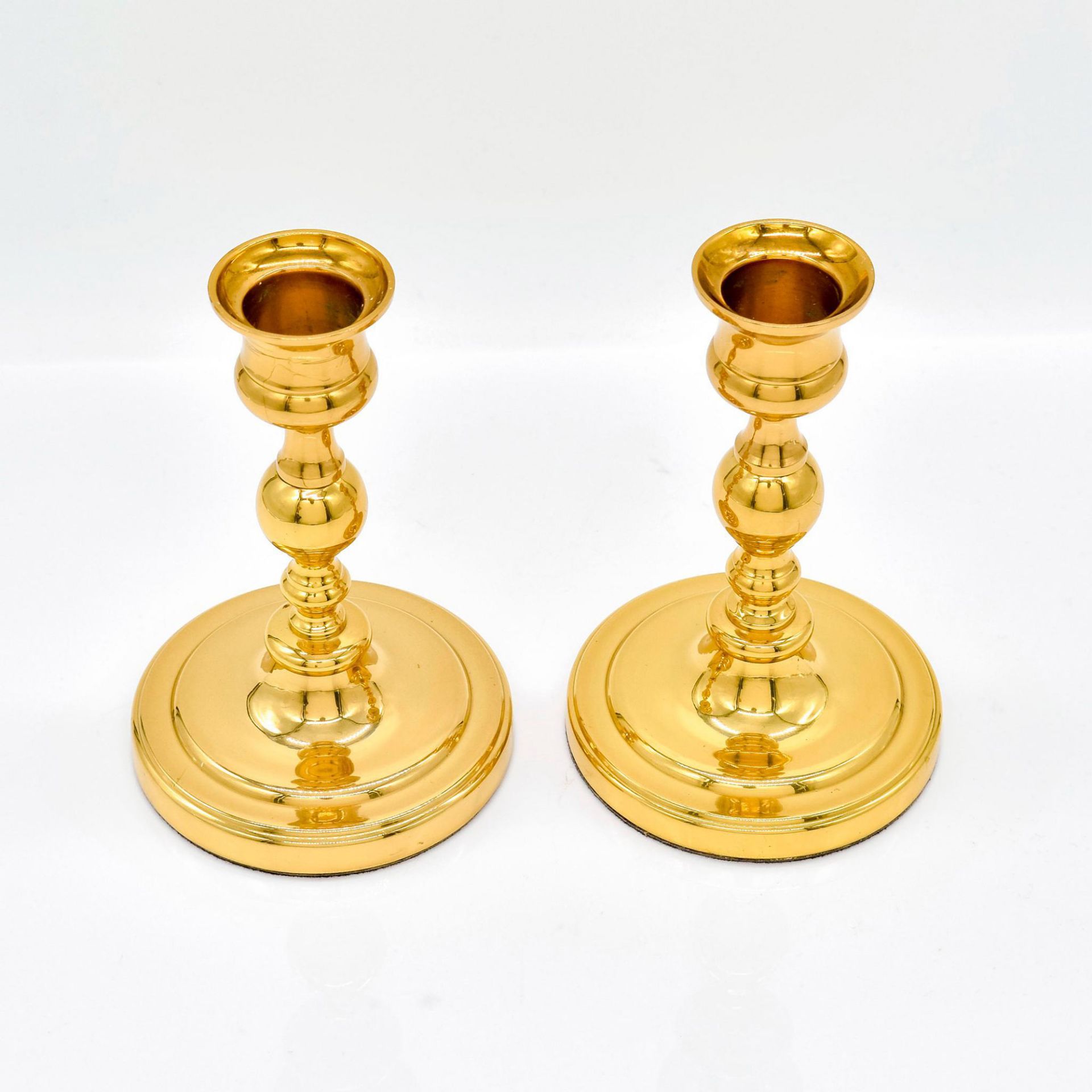 Pair of Carolina Brass Candlestick Holders - Image 2 of 5