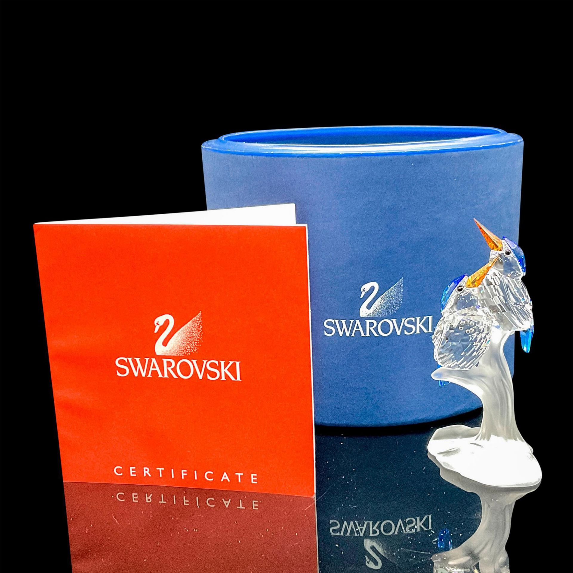 Swarovski Crystal Figurine, Malachite Kingfishers - Image 4 of 4
