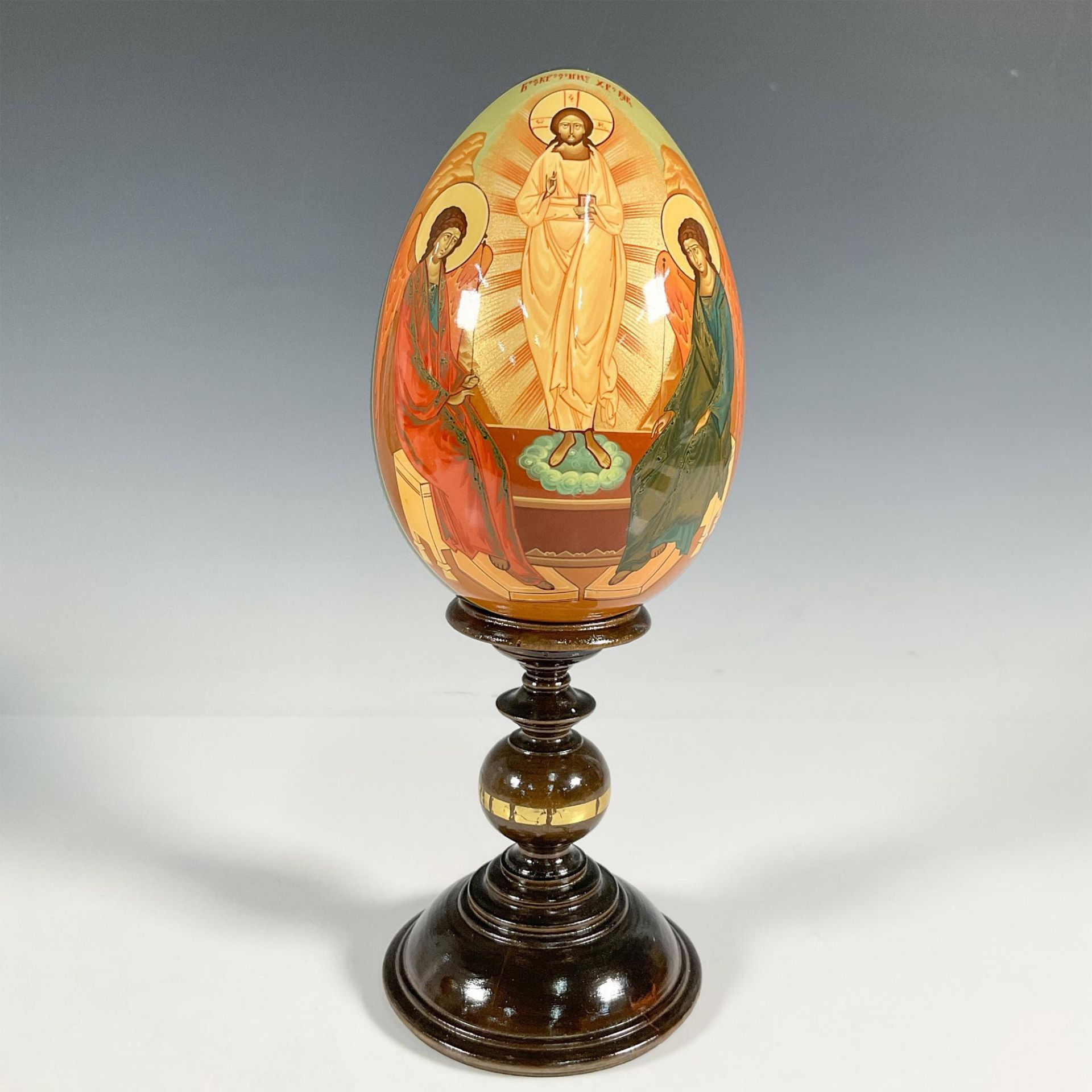 5pc Russian Orthodox Icon Eggs And Stands - Image 17 of 19
