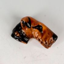 Royal Doulton Head Brooch, Airedale Terrier