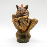 Andrew Hull Pottery Stoneware Figure, Flute Player