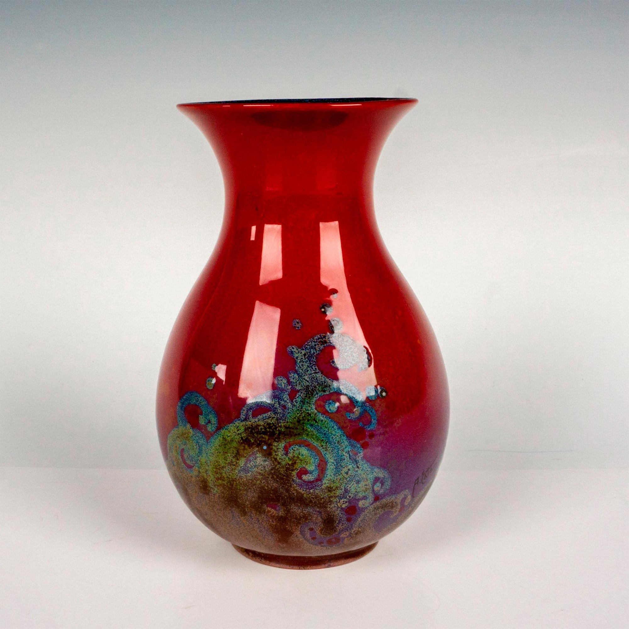Royal Doulton Sung Flambe Veined Vase by Arthur Eaton - Image 2 of 3
