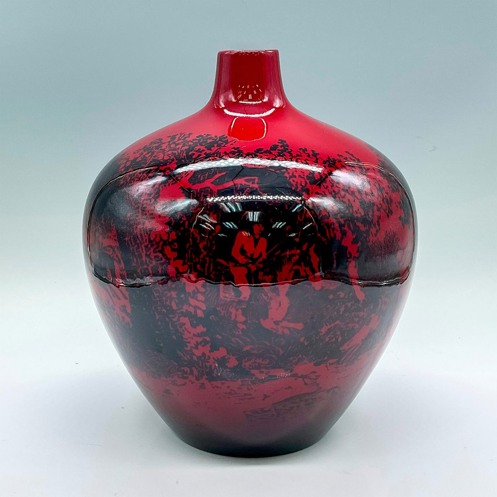 Royal Doulton Flambe Vase, Woodcut 1616