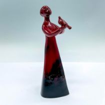 Royal Doulton Prototype Flambe Figurine, Girl With Dove