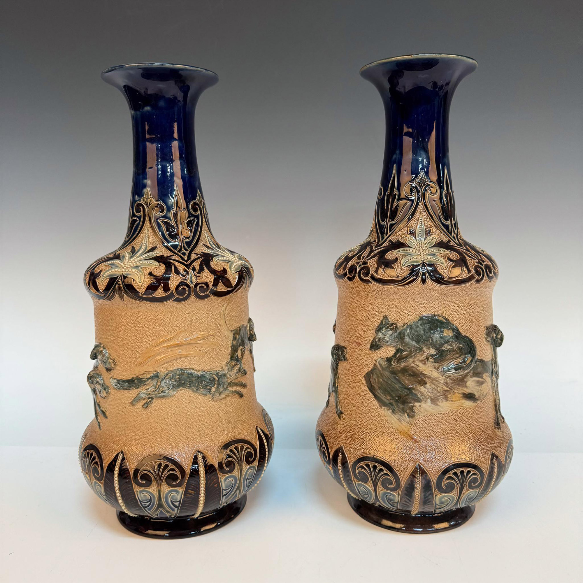 Pair of Doulton Lambeth Hannah Barlow Stoneware Vases - Image 2 of 7