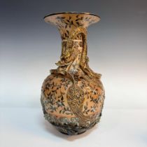 Doulton Lambeth Harry Barnard Stoneware Dragon Vase