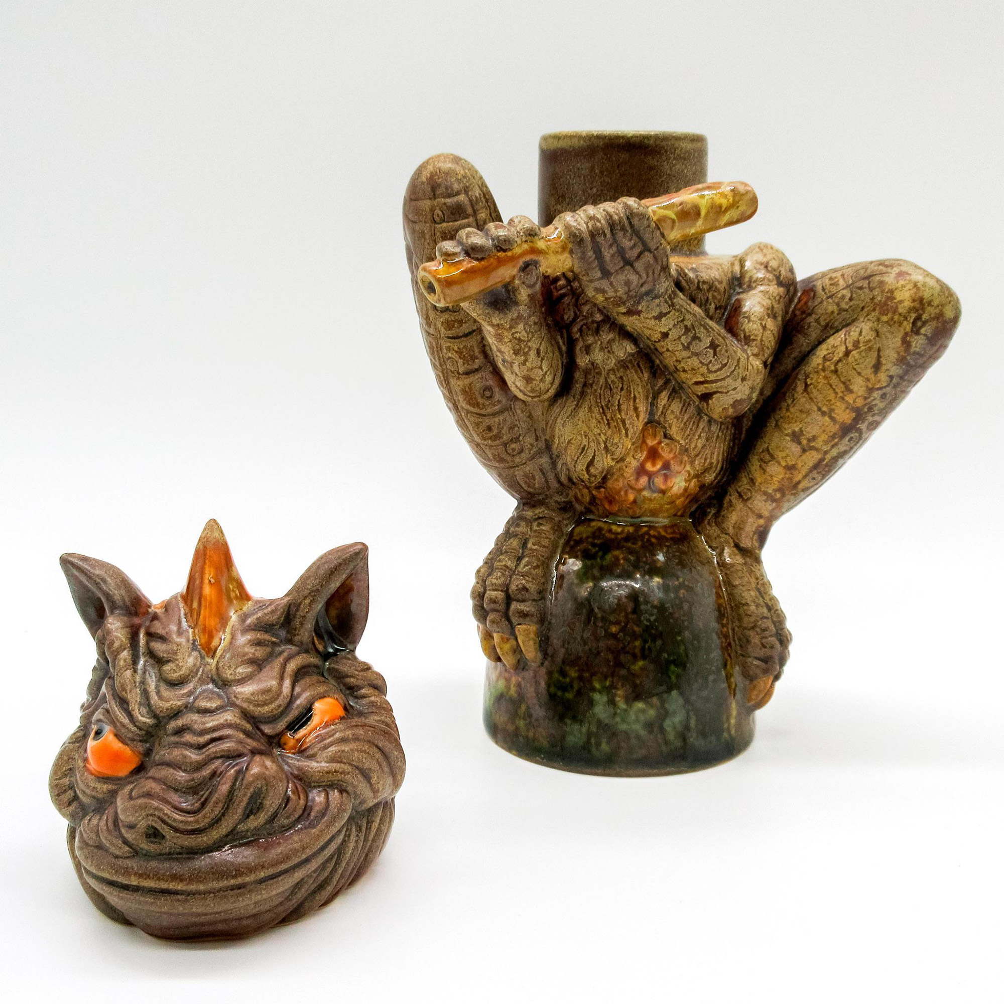 Andrew Hull Pottery Stoneware Figure, Flute Player - Image 5 of 6