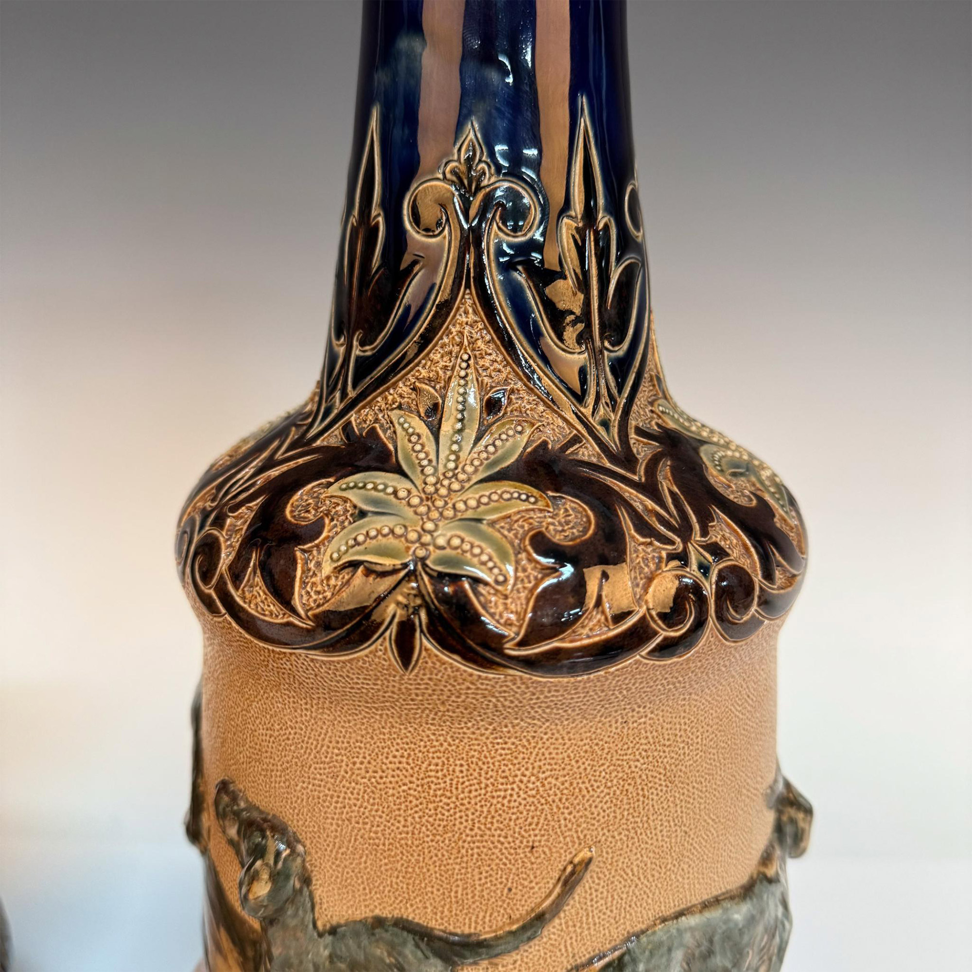 Pair of Doulton Lambeth Hannah Barlow Stoneware Vases - Image 7 of 7