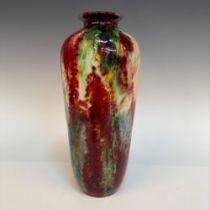 Charles Noke (British, 1858-1941) Royal Doulton Flambe Chang Vase, Signed