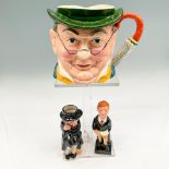 3pc Dickens Character Jugs + Figurine