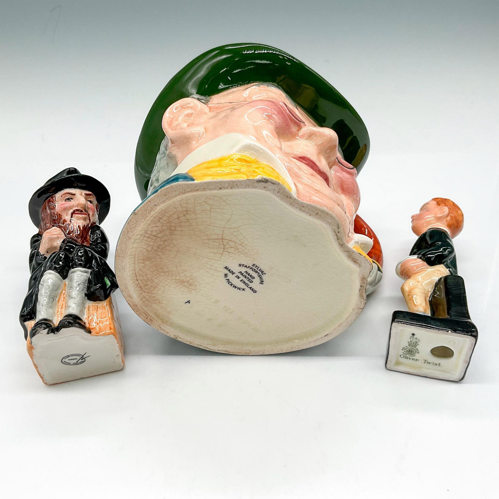 3pc Dickens Character Jugs + Figurine - Image 3 of 3