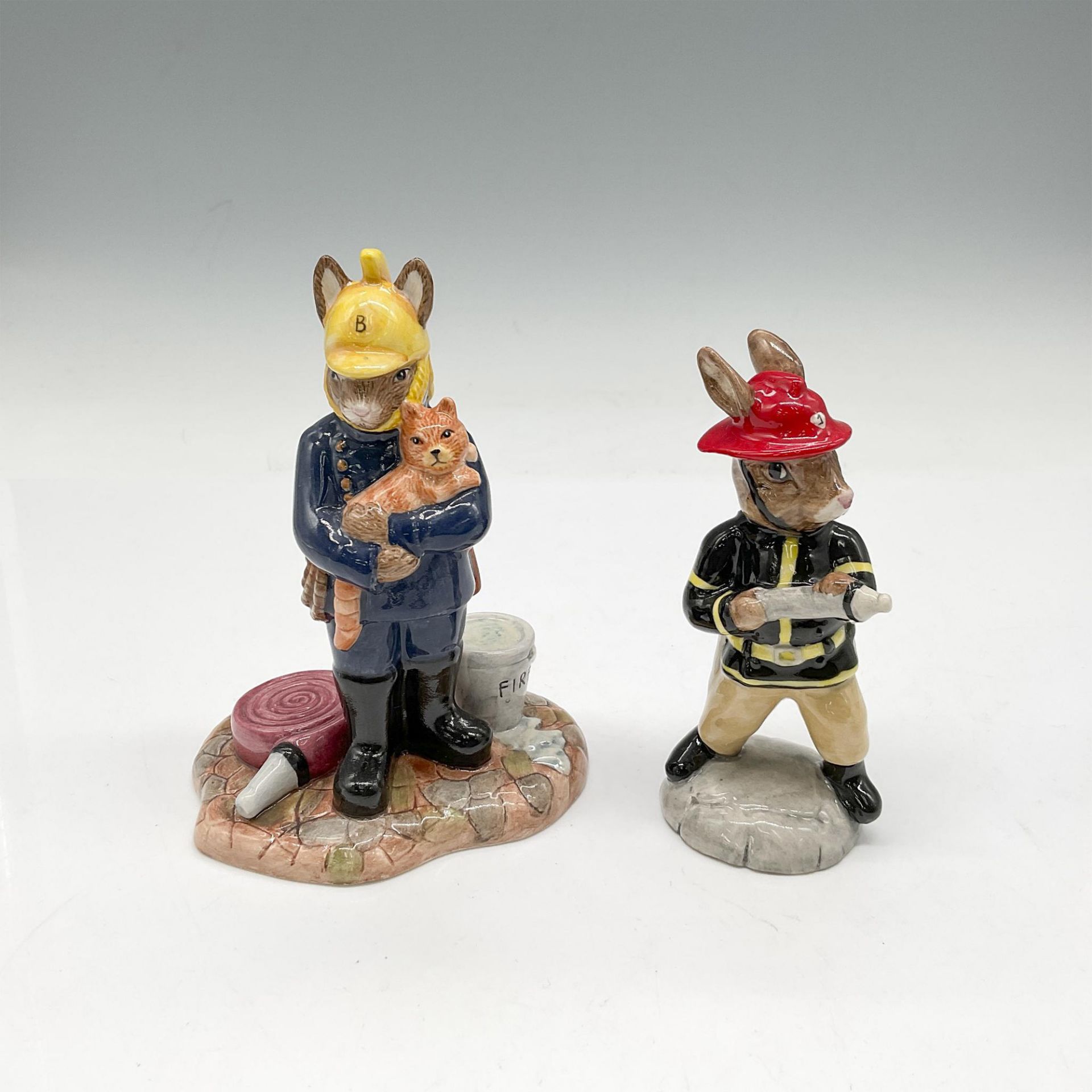 2pc Royal Doulton Bunnykins, Firemen DB268 + DB376