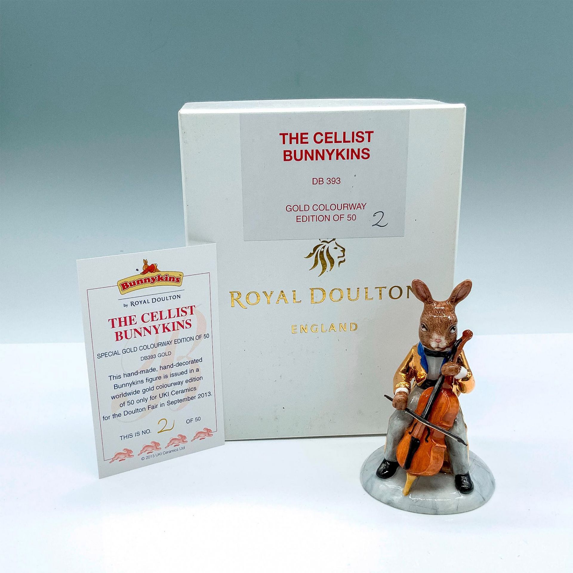 Royal Doulton Bunnykins, Special Gold Issue Cellist DB393 - Bild 5 aus 5