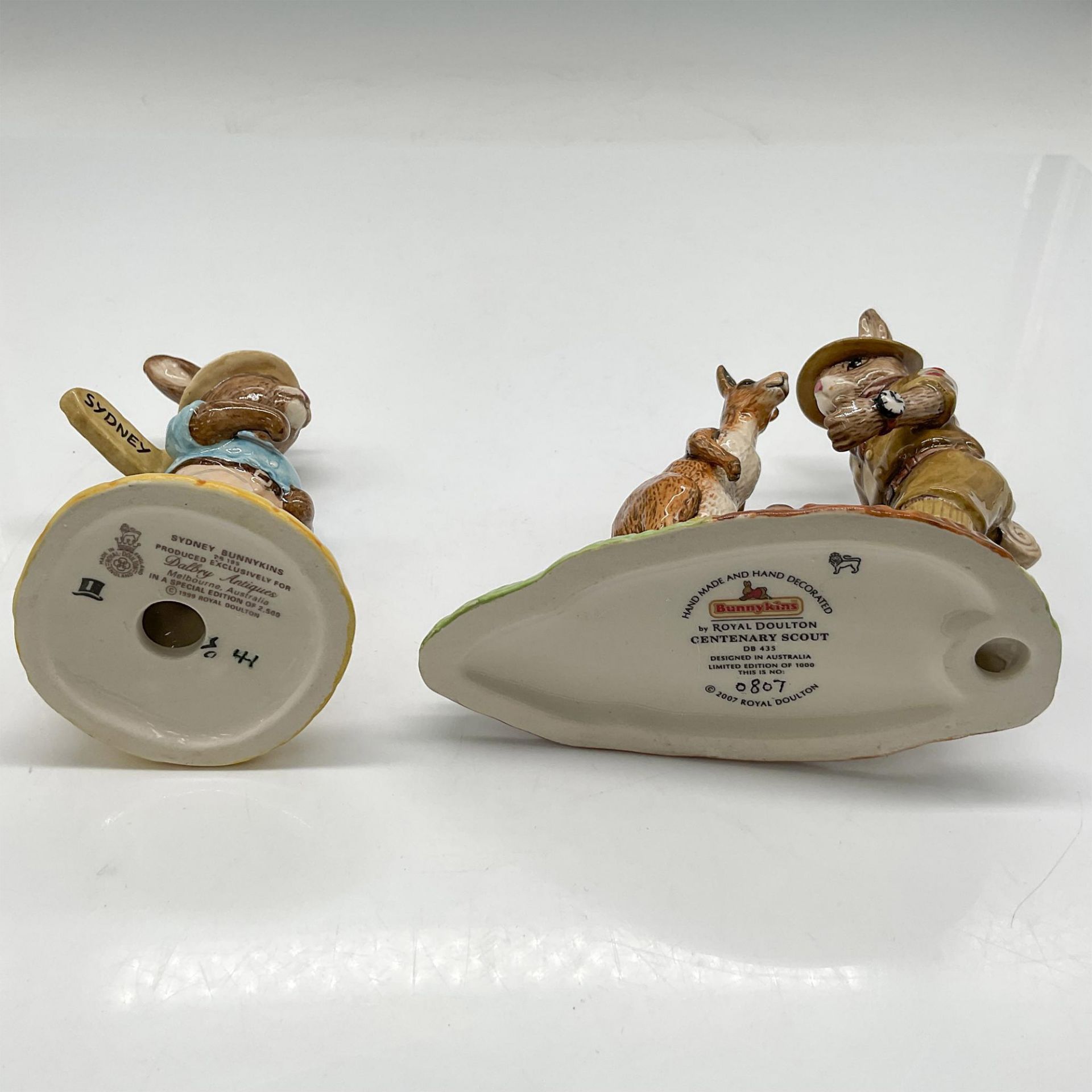 2pc Royal Doulton Bunnykins, Australia DB195 + DB435 - Image 3 of 3