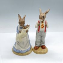 2pc Royal Doulton Bunnykins Figurines, The Family DB226 + DB227