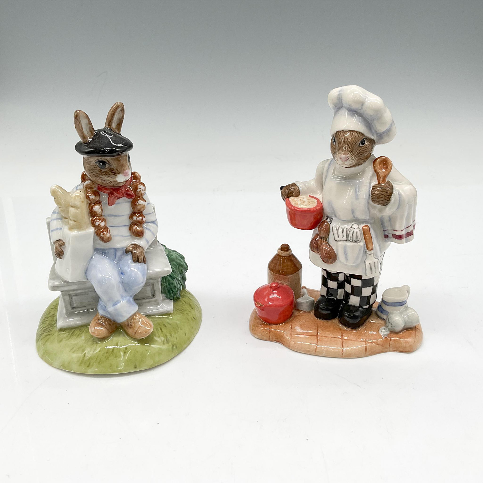 2pc Royal Doulton Bunnykins, Chef DB379 + Parisian DB317