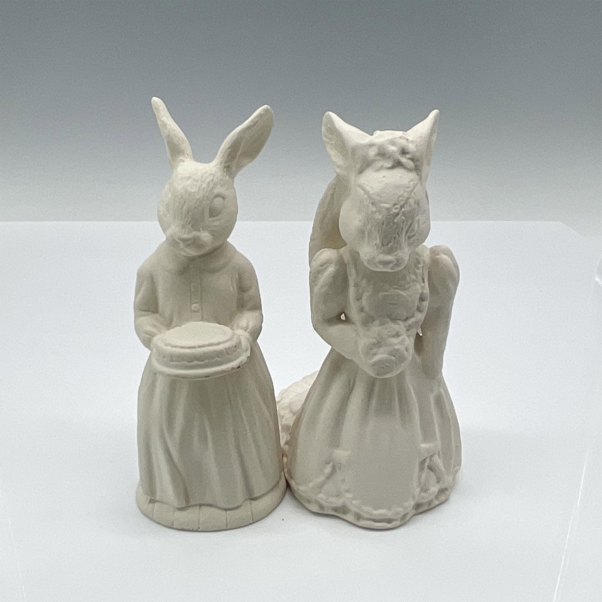 2pc Royal Doulton Undecorated Bunnykins, Bride & 60th Anniversary DB101 + DB137