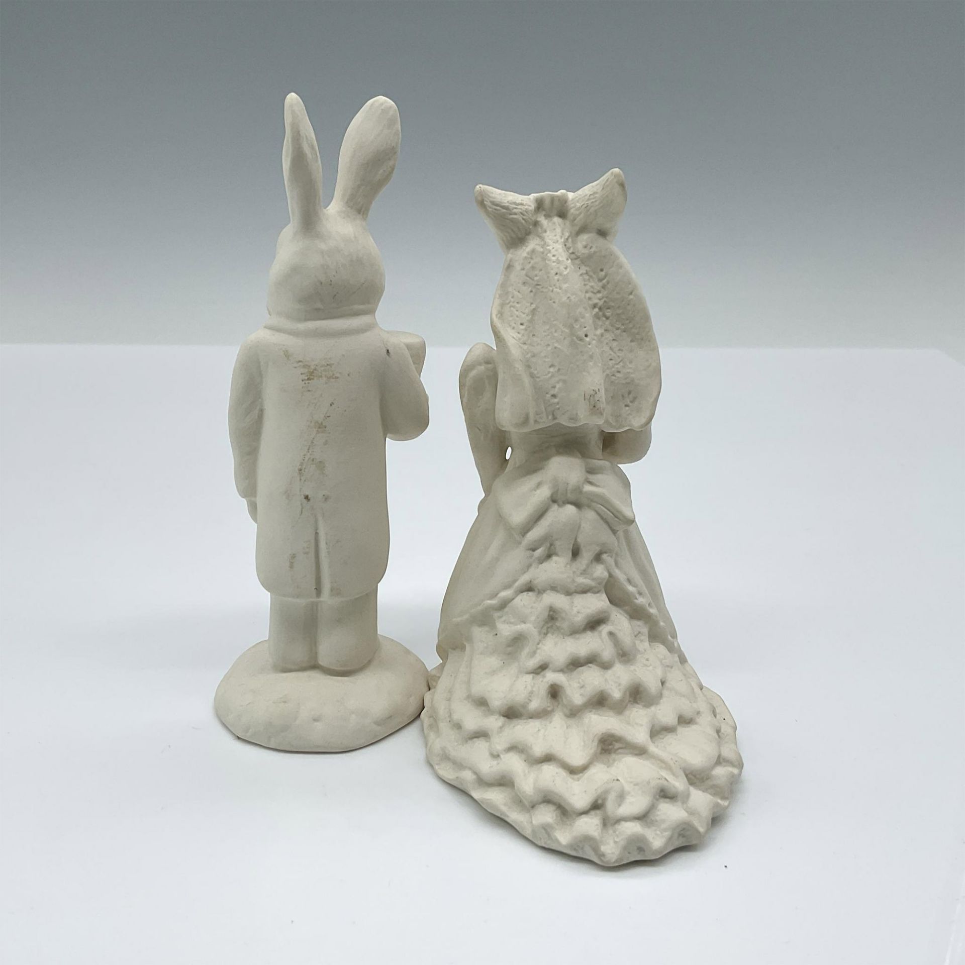 2pc Royal Doulton Undecorated Bunnykins, Bride & Groom DB101 + DB102 - Image 2 of 3