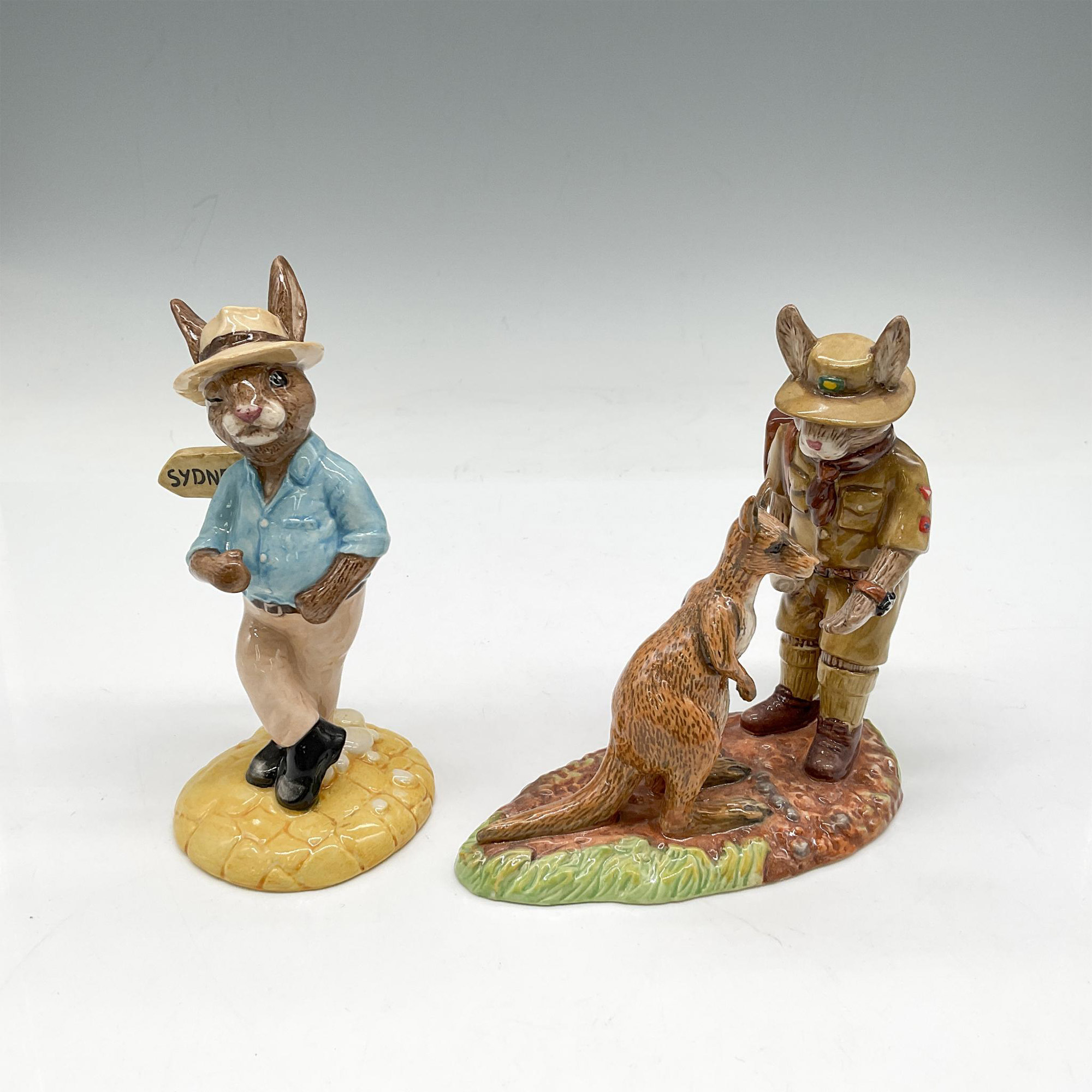 2pc Royal Doulton Bunnykins, Australia DB195 + DB435