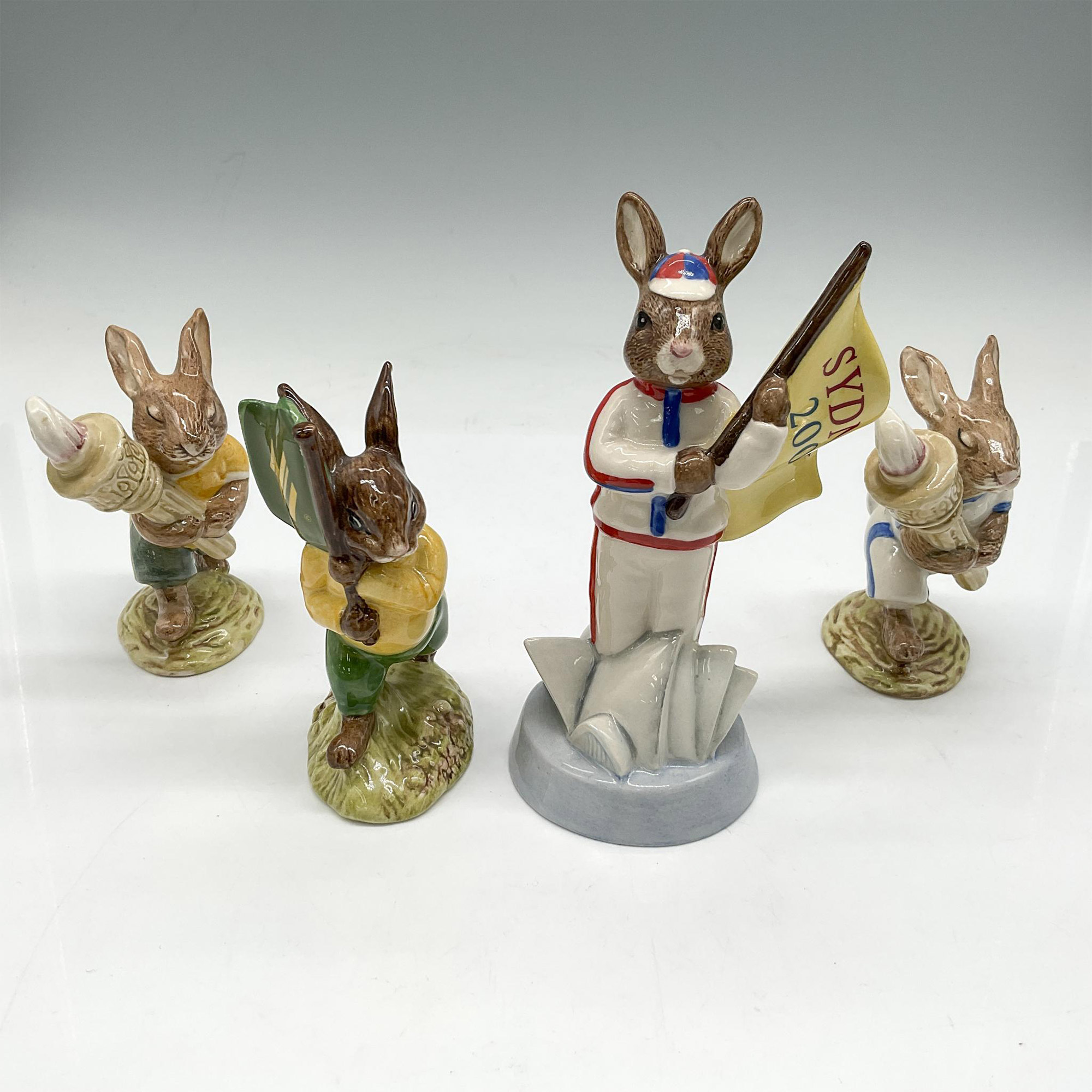 4pc Royal Doulton Bunnykins, Athletic Games DB28, DB58 + DB216