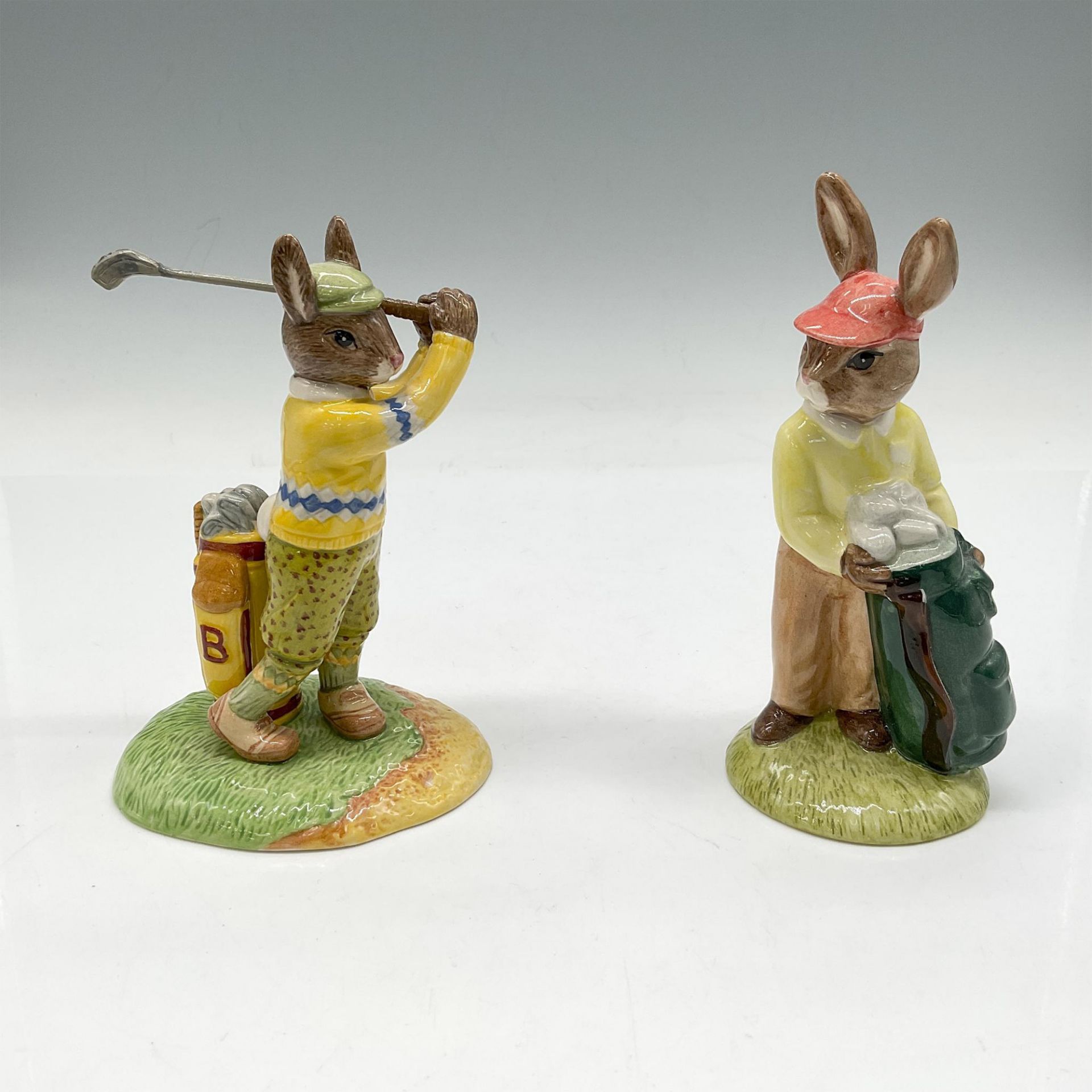 2pc Royal Doulton Bunnykins, Golf DB271 + DB427