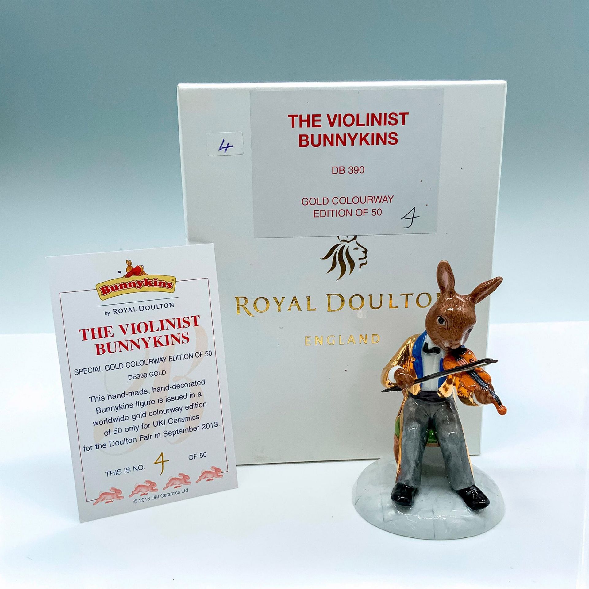 Royal Doulton Bunnykins, Special Gold Issue Violinist DB390 - Bild 6 aus 6
