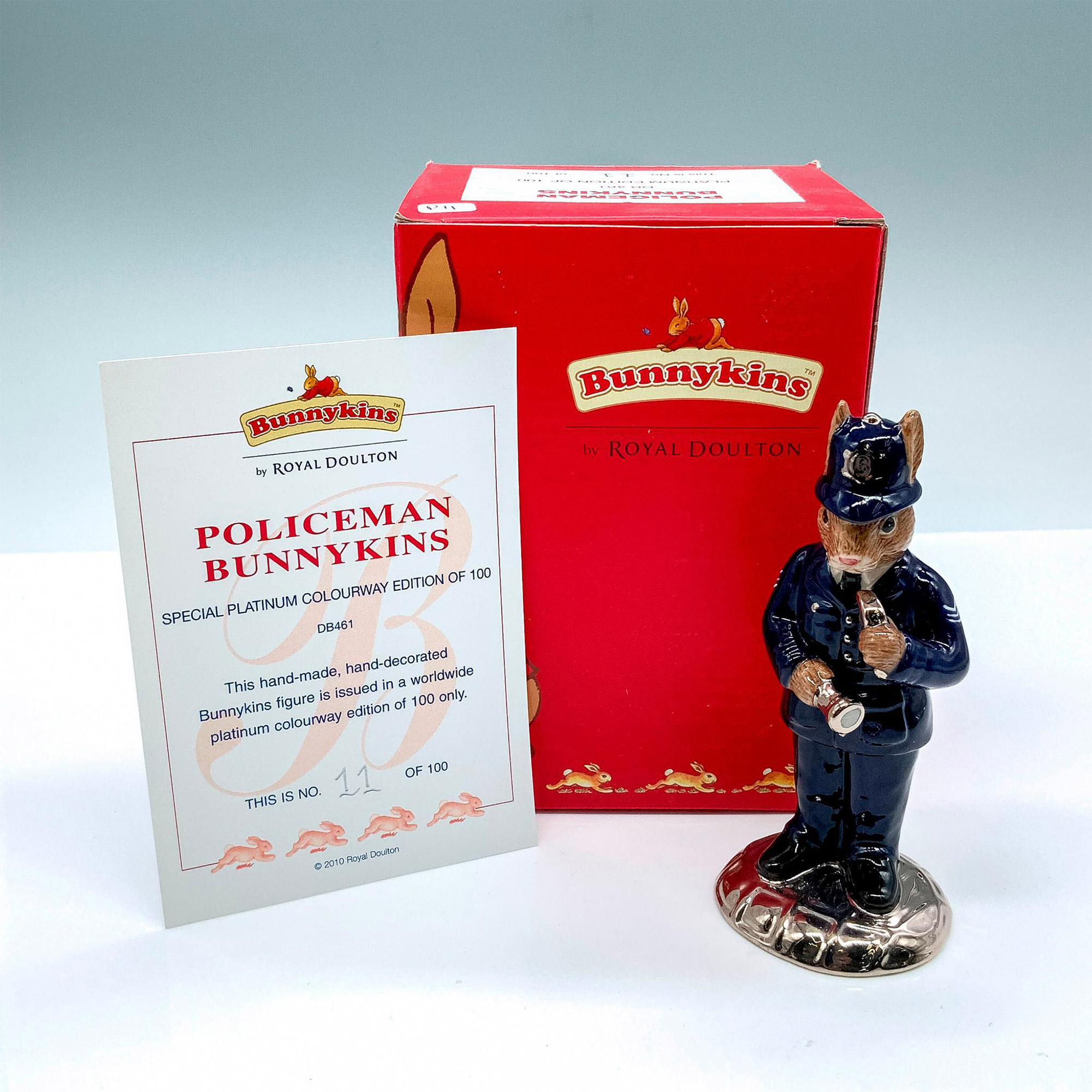 Royal Doulton Bunnykins, LE Platinum Issue Policeman DB461 - Image 5 of 5