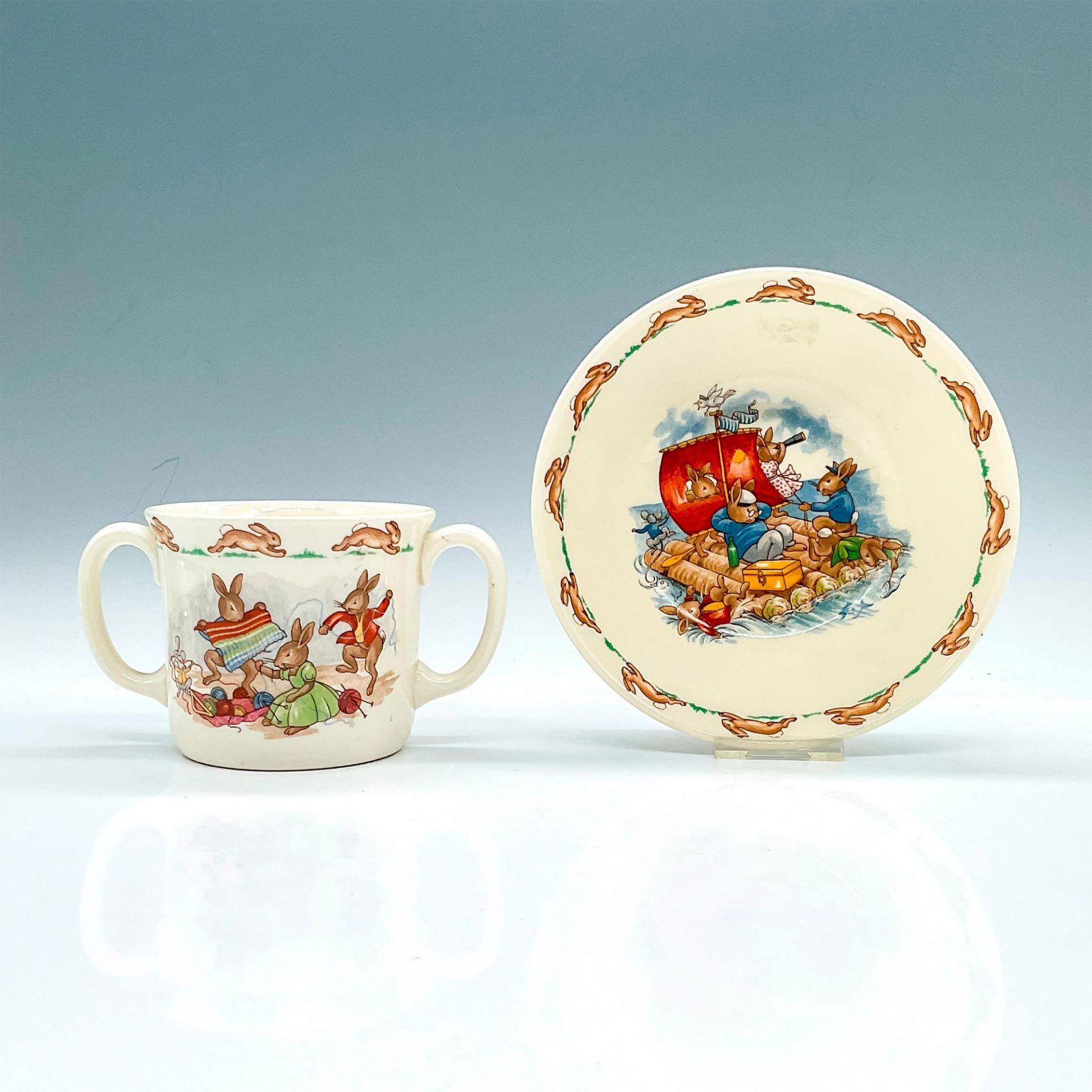 2pc Royal Doulton Bunnykins Children Cup and Bowl Set