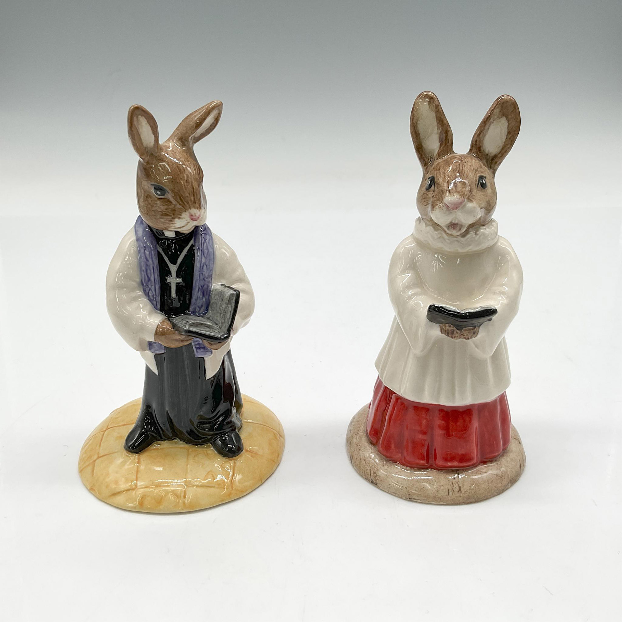 2pc Royal Doulton Bunnykins, Church Group DB223 + DB254