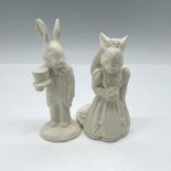 2pc Royal Doulton Undecorated Bunnykins, Bride & Groom DB101 + DB102