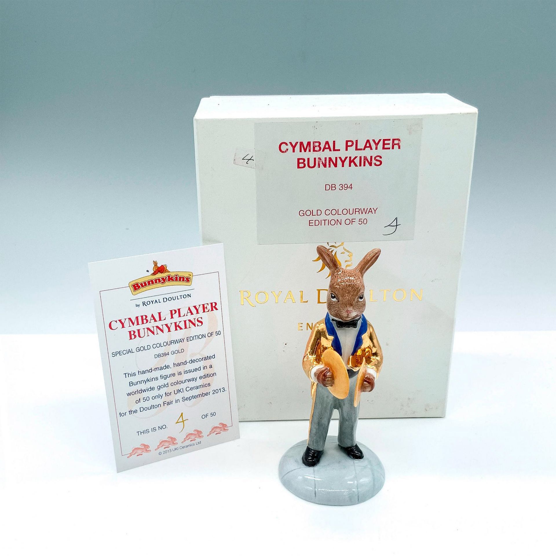 Royal Doulton Bunnykins, LE Gold Issue Cymbal Player DB394 - Image 4 of 4