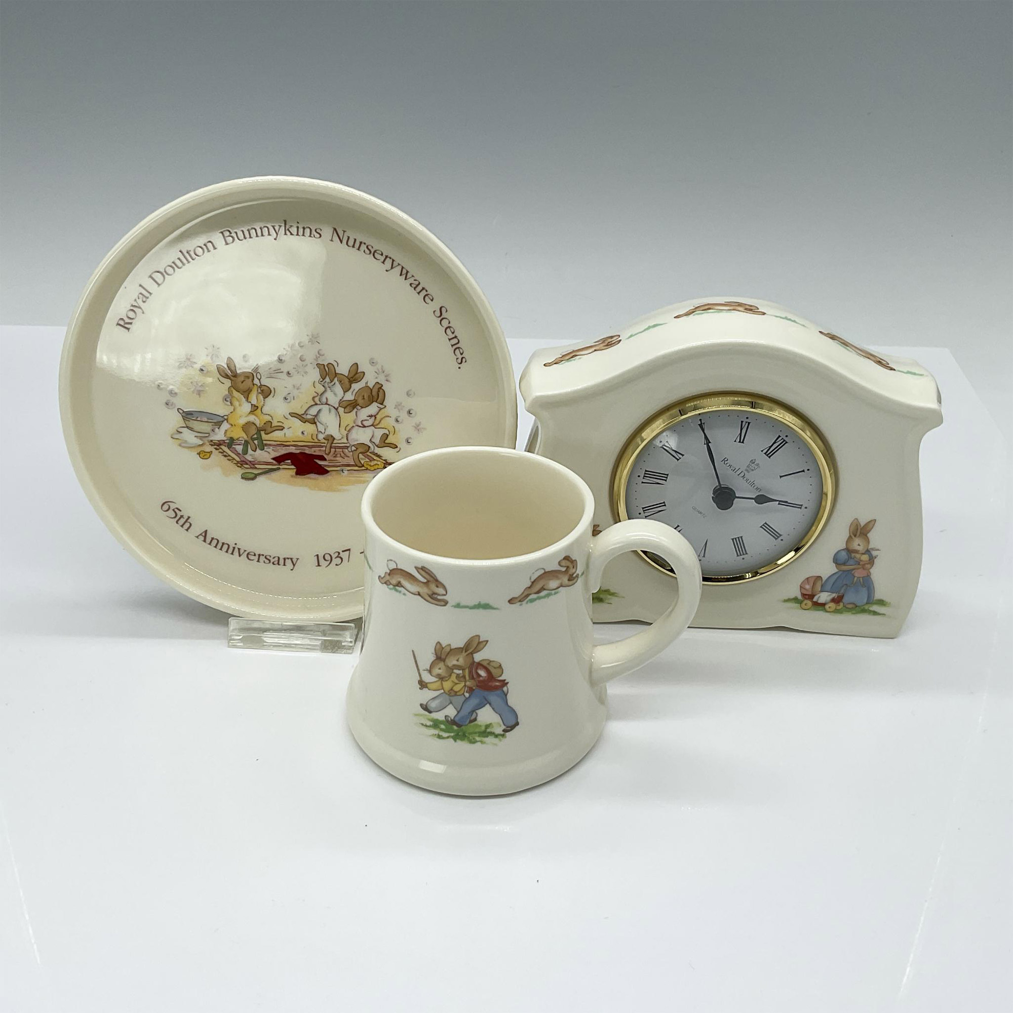 3pc Royal Doulton Bunnykins Tableware Grouping