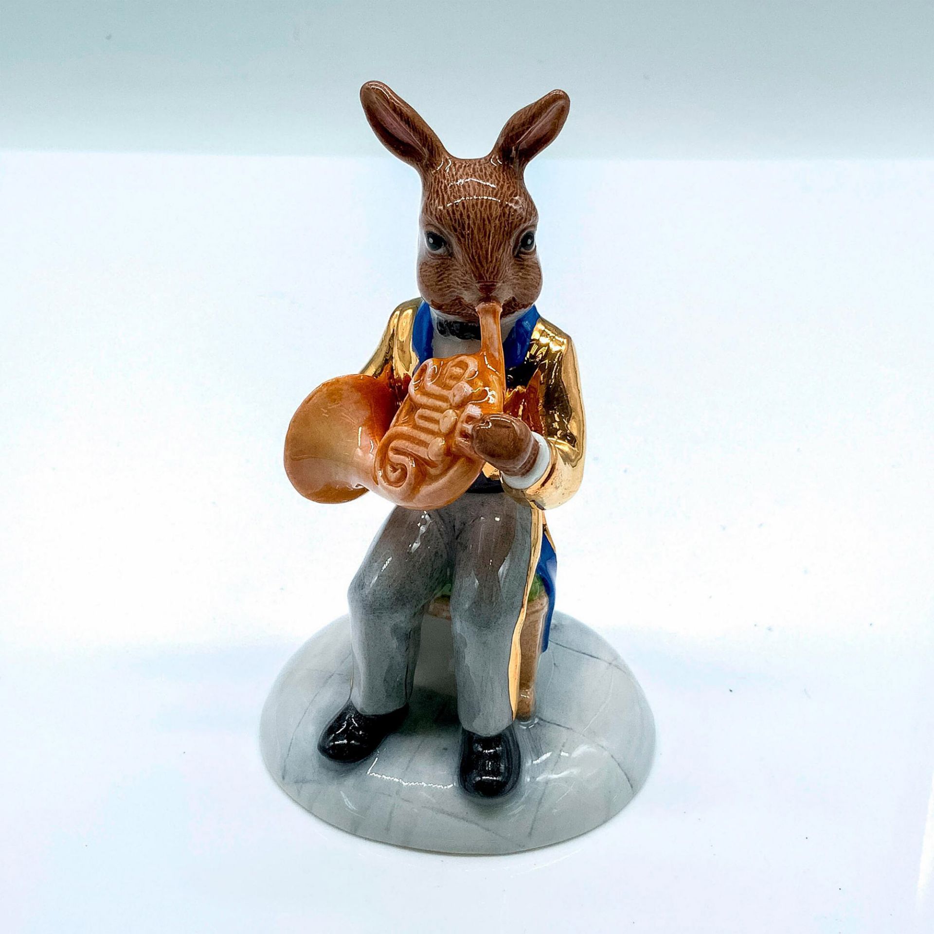 Royal Doulton Bunnykins, Gold Issue French Horn Player DB395