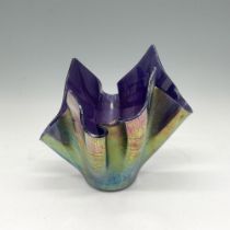 Iridescent Handkerchief Vase, Signed