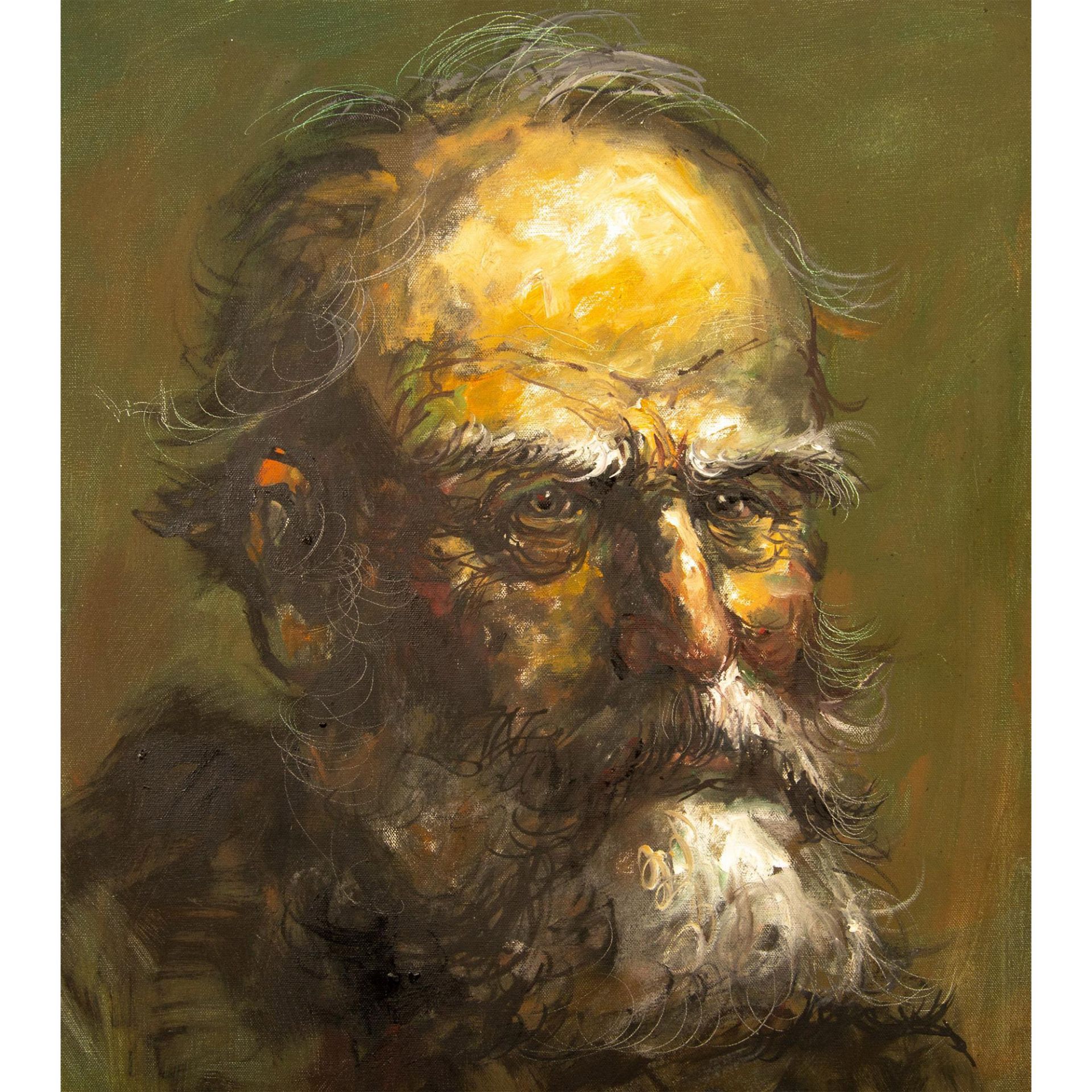 Original Oil on Canvas, Portrait of a Weathered Man, Signed - Bild 5 aus 6