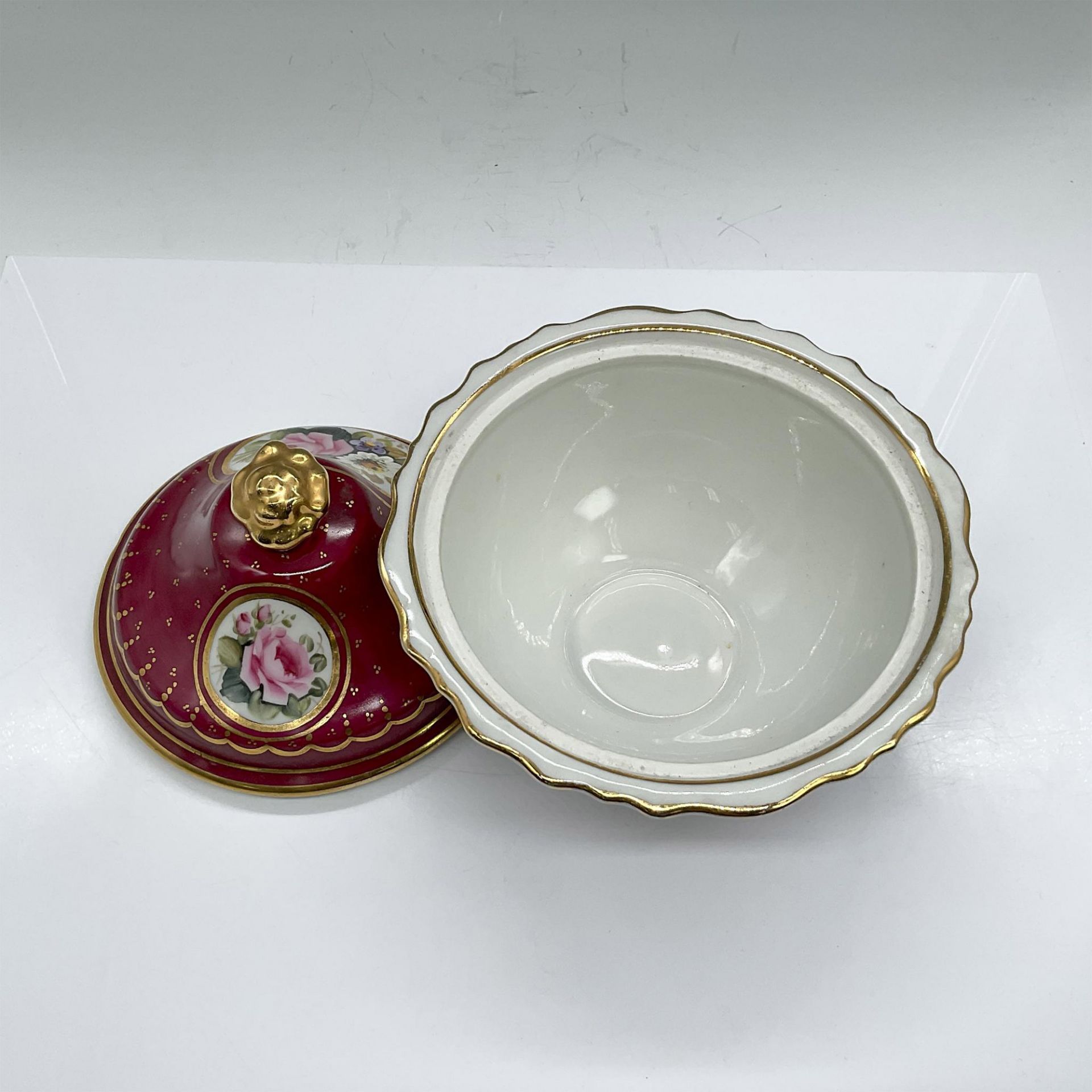 Eski Harem Porselen Lidded Bowl, Flowers - Bild 3 aus 4