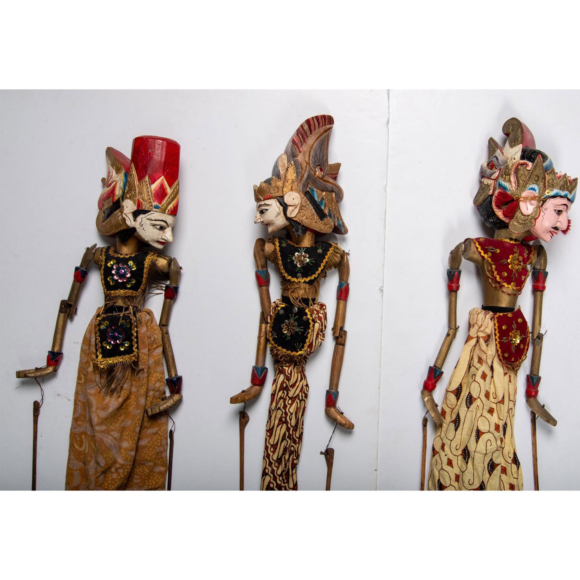 6pc Indonesian Wayang Golek Stick Puppets - Bild 4 aus 6