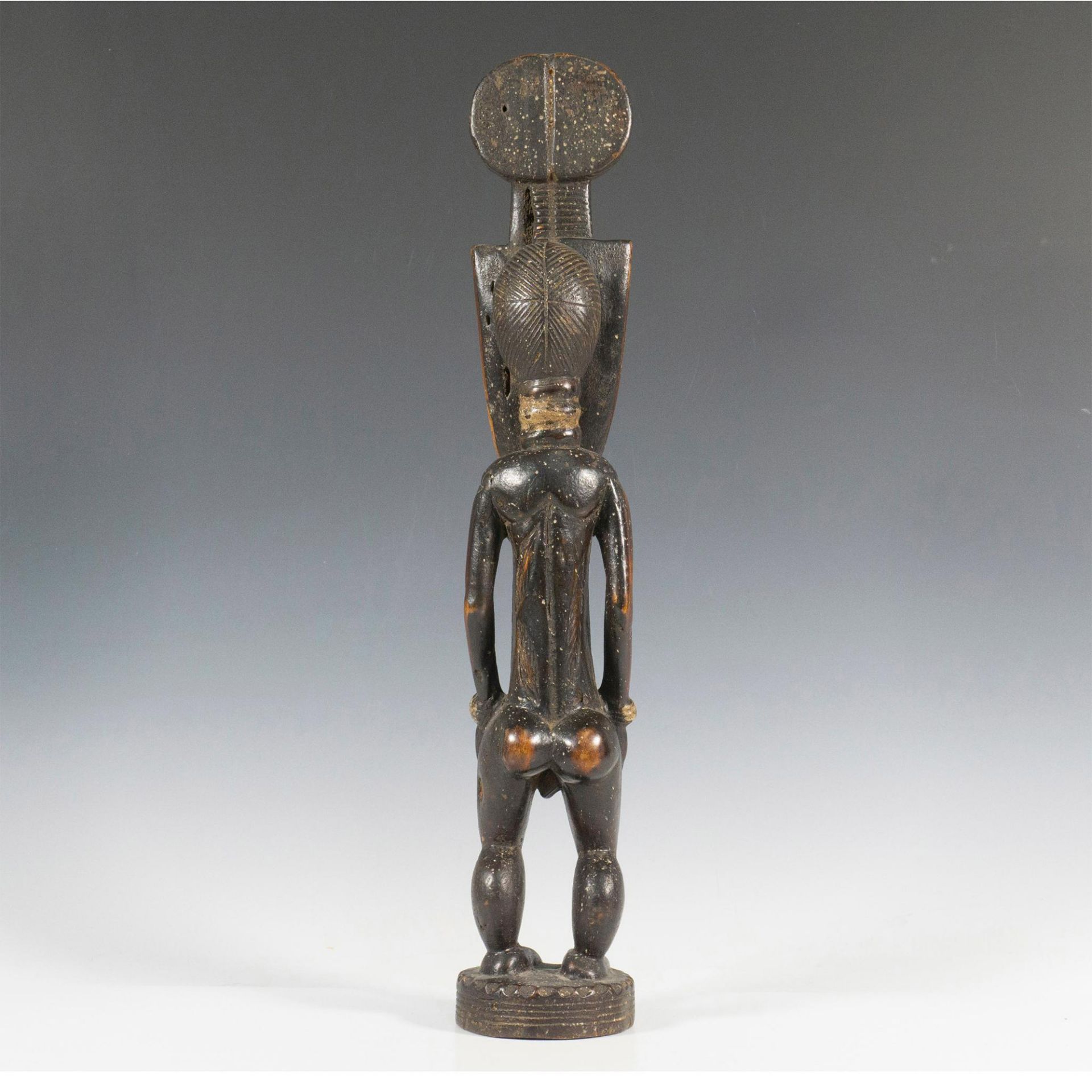 Wooden Tribal Figure with Mask - Image 2 of 5
