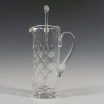 Vintage Signed Crystal Martini Pitcher with Stirrer