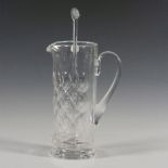 Vintage Signed Crystal Martini Pitcher with Stirrer