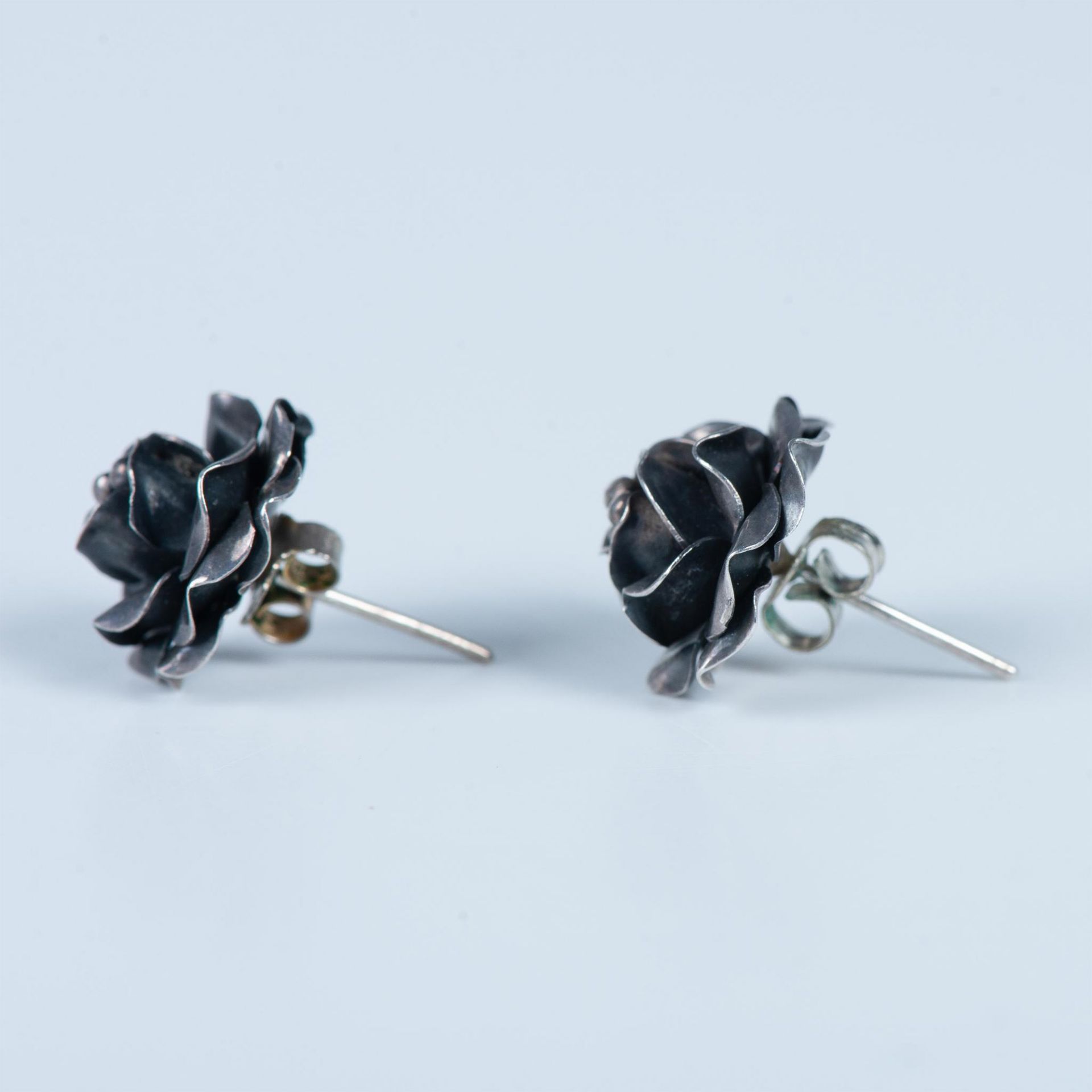 Cute Mexican Sterling Silver Rose Earrings - Bild 2 aus 4