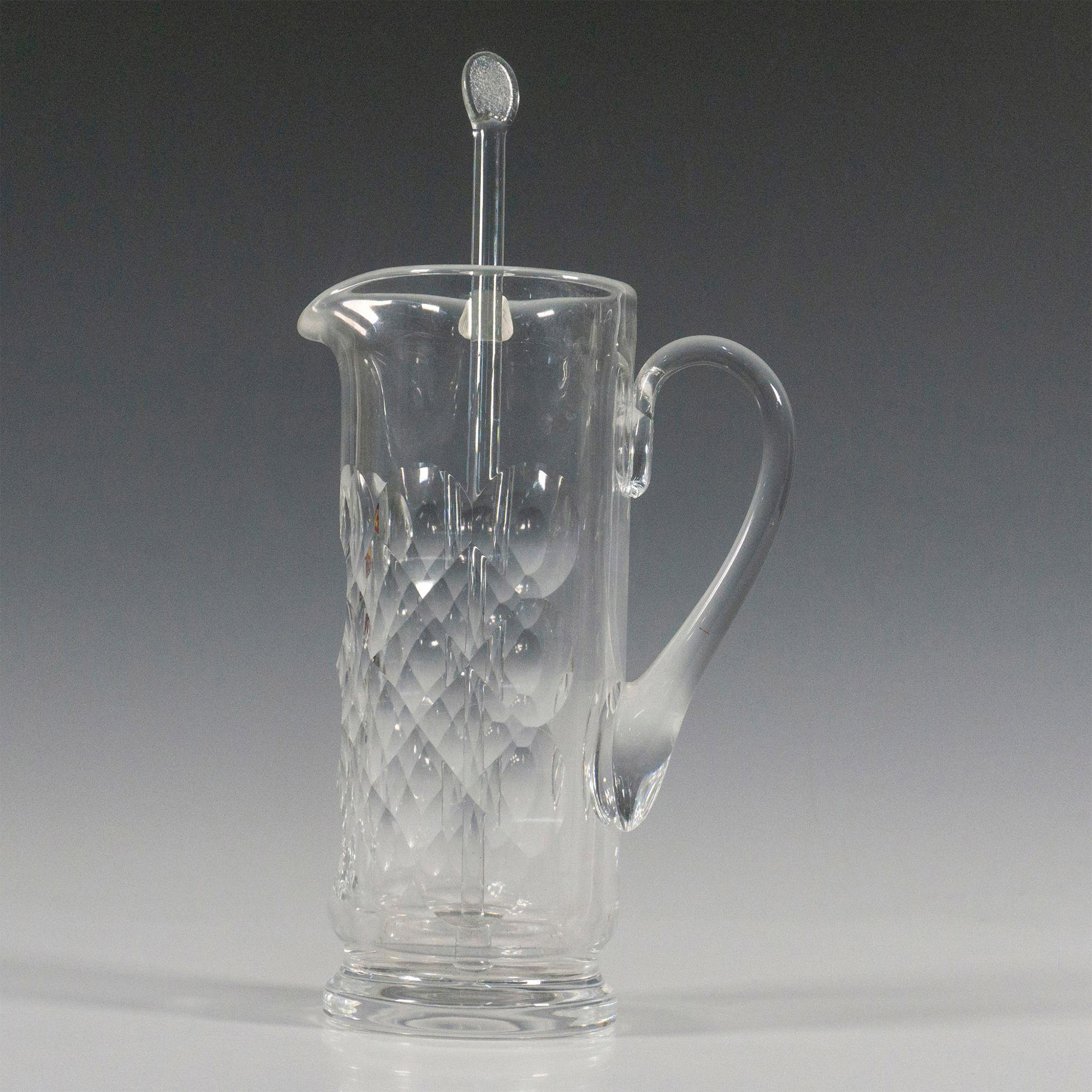 Vintage Signed Crystal Martini Pitcher with Stirrer - Image 2 of 4