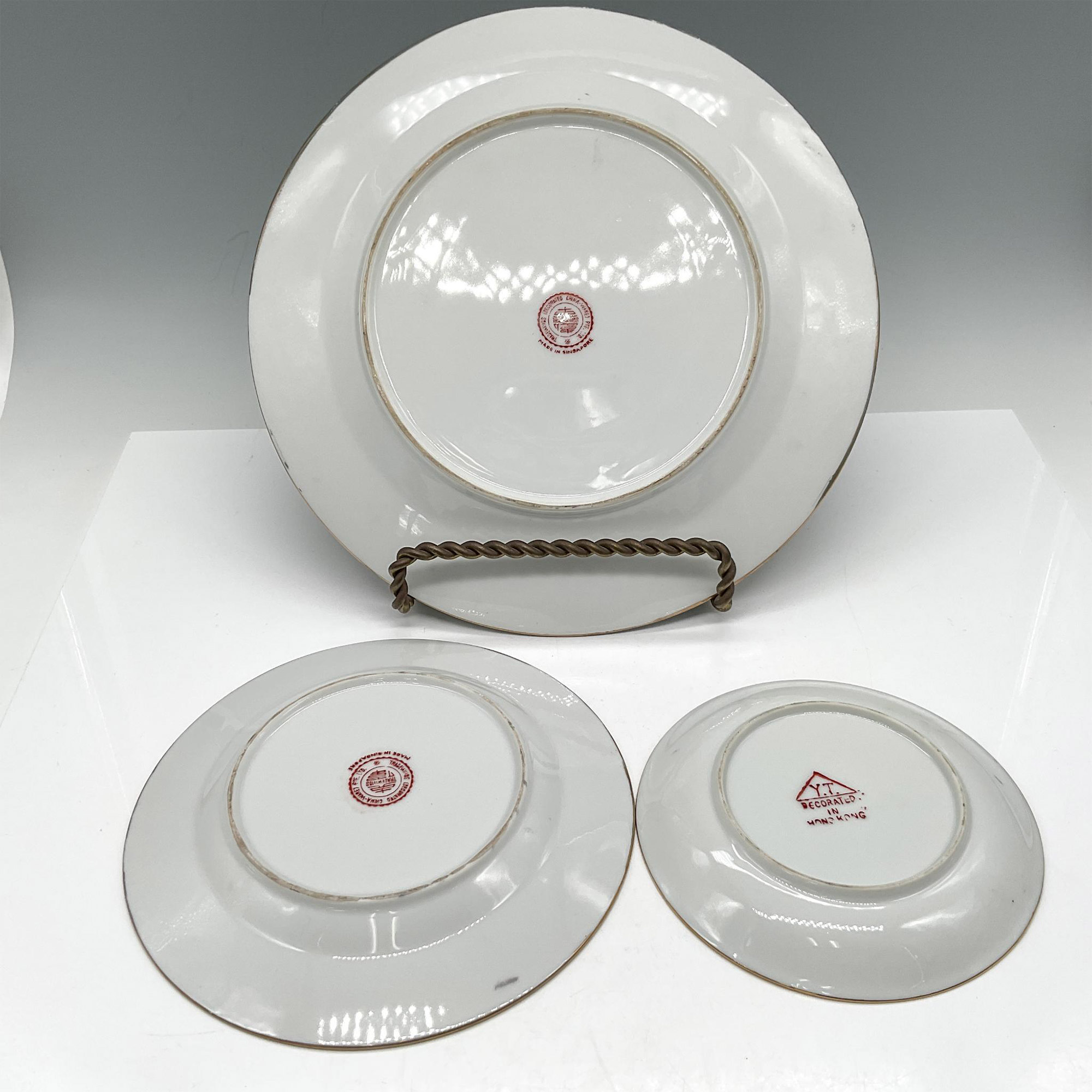 4pc Japanese Porcelain Server Ware, Rooster - Image 4 of 5