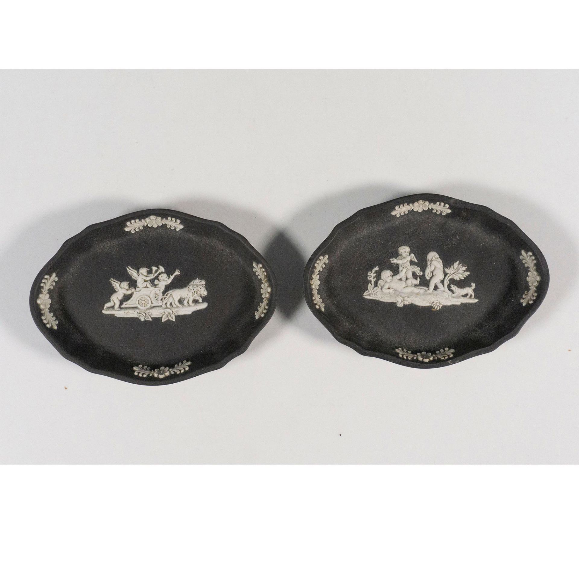 Pair of Wedgwood Black Jasperware Ring Trays