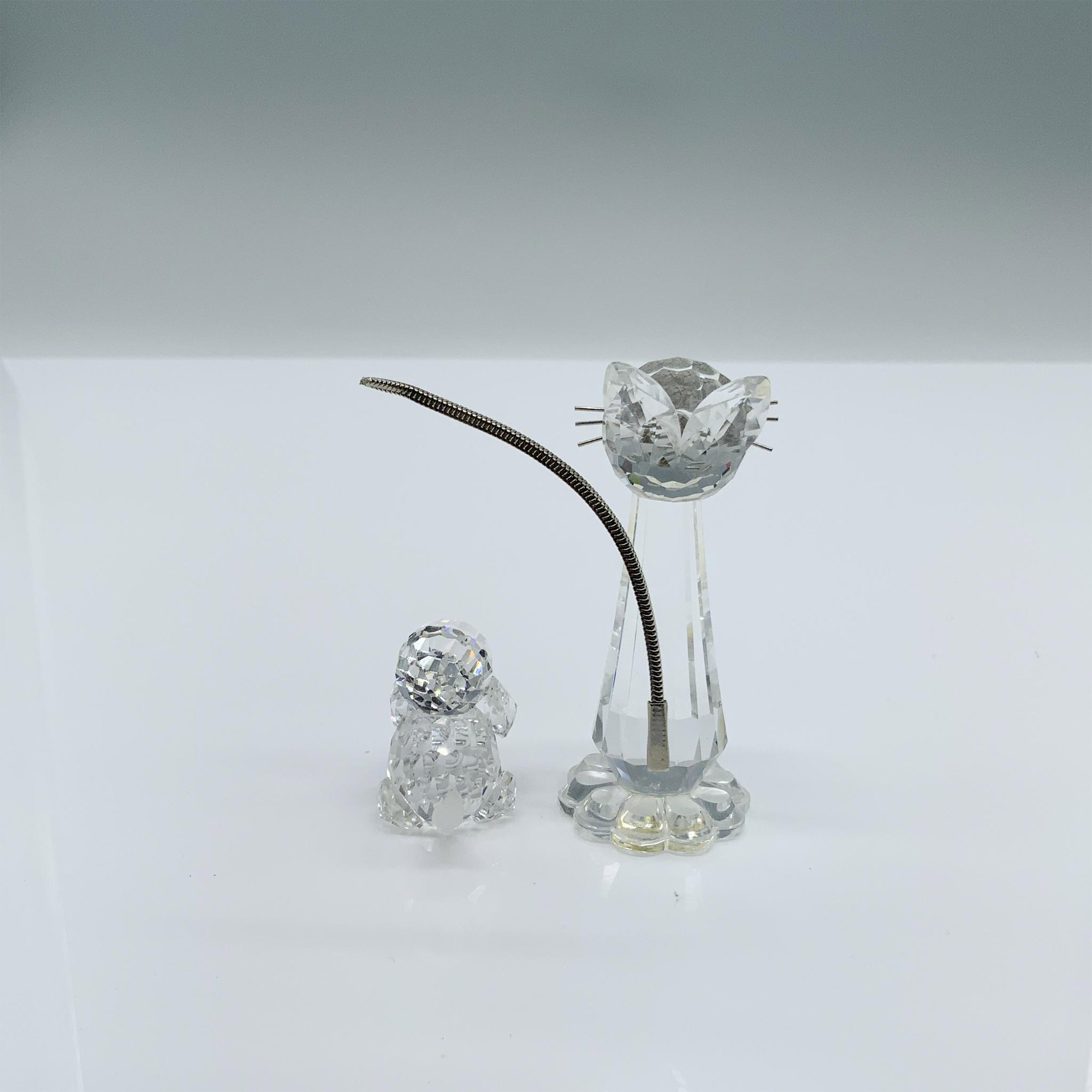 2pc Swarovski Crystal Figurines, Beagle Puppy & Tall Cat - Image 3 of 5