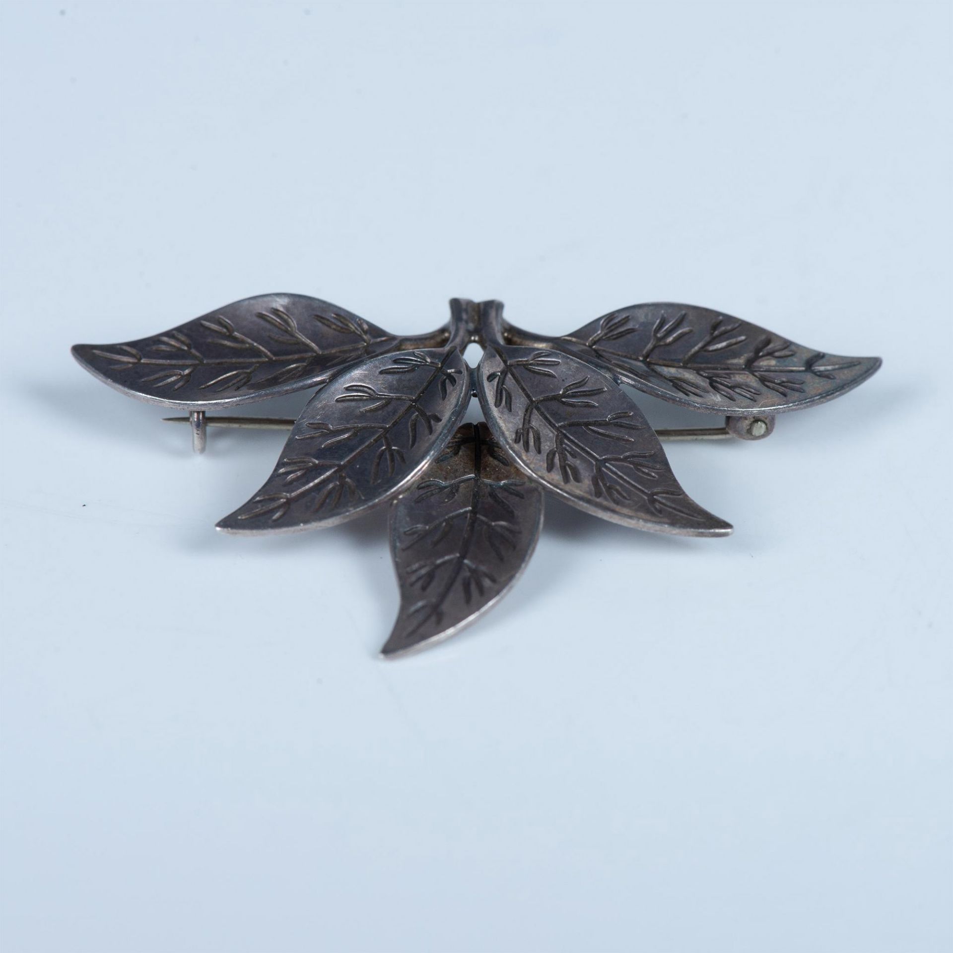 David Andersen Norway Sterling Silver Leaf Brooch - Bild 4 aus 4