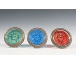 3pc Mid Century Italian Glass Coasters